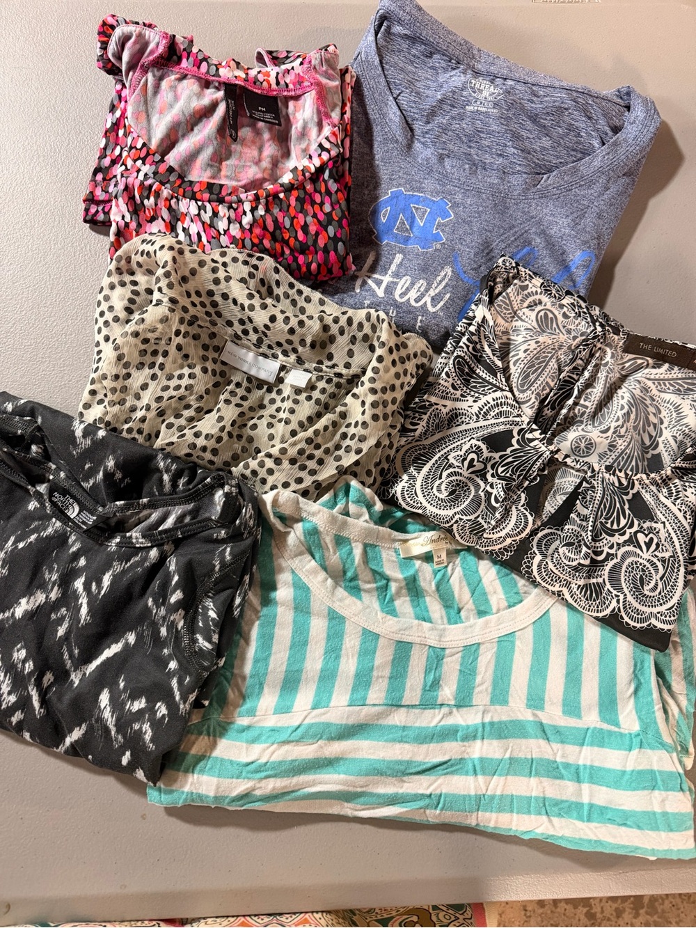 Striped Mint & White Girls' Crop Top - Unbranded